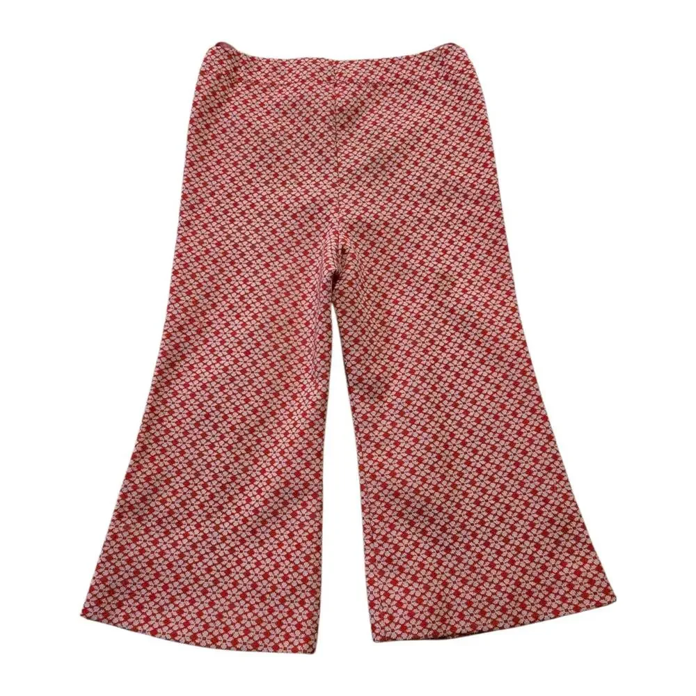 Vintage 70s flare leg bell bottom pants psychedelic knit children sz 4T